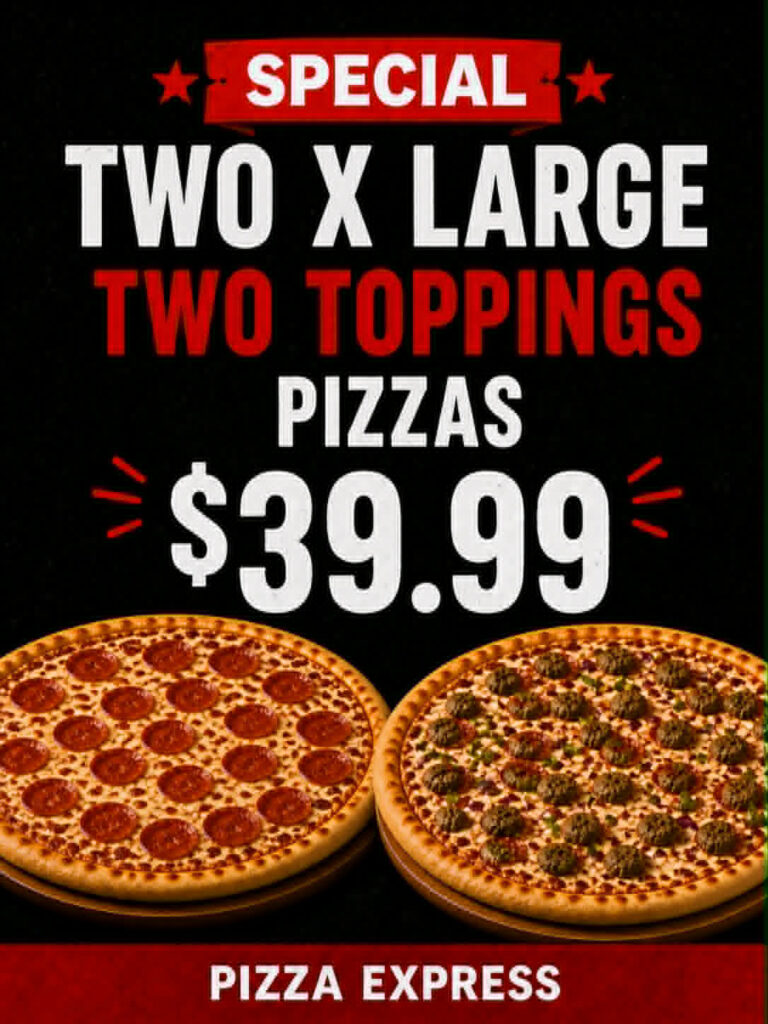 two x large pizza