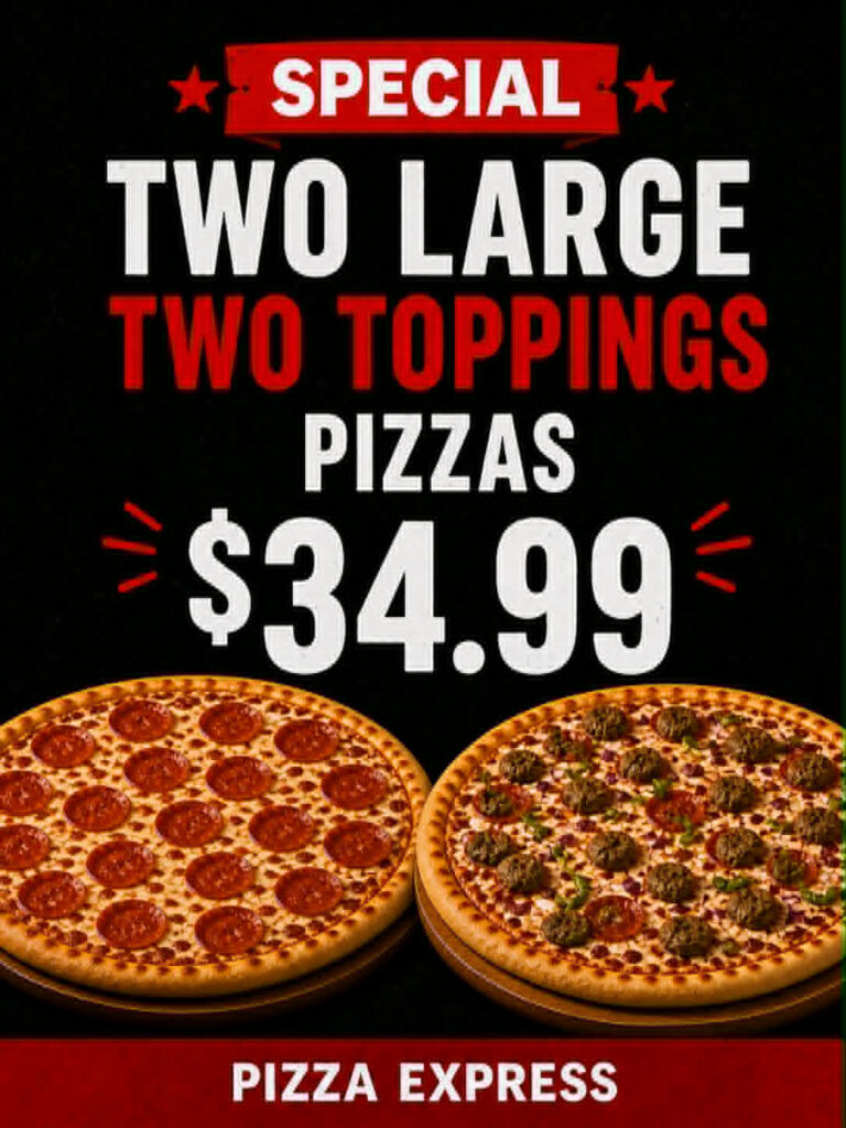 two large pizza